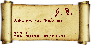 Jakubovics Noémi névjegykártya