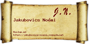 Jakubovics Noémi névjegykártya